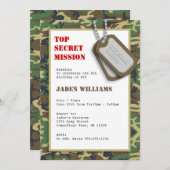 Top Secret Camouflage / Camo Birthday Party Invitation (Front/Back)