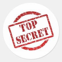 Top Secret Classic Round Sticker (sheet of 20)