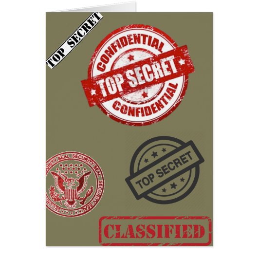 Top Secret Classified Cards (Front)