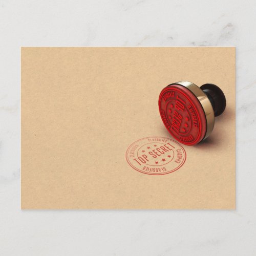 Top Secret Classified Ink Stamp Postcard