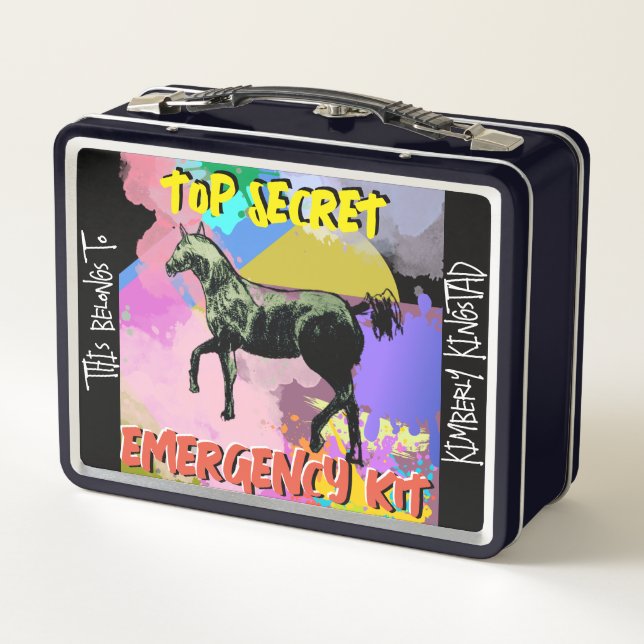 top secret comic, emergency kit metal lunch box (Back)