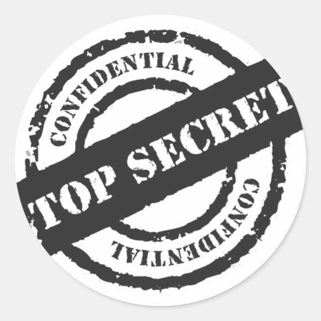 Top Secret Confidential Classic Round Sticker (Front)