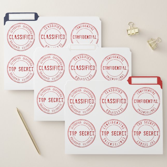 Top Secret Confidential Classified Documents  File Folder (Set)