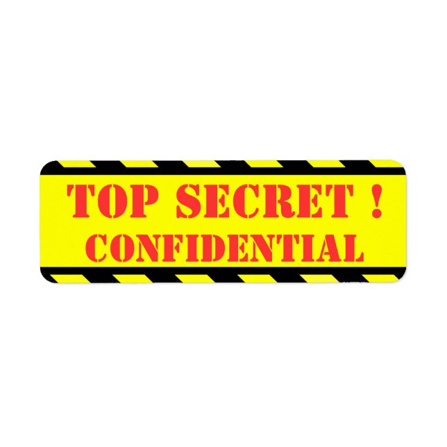 top secret - confidential label (Front)
