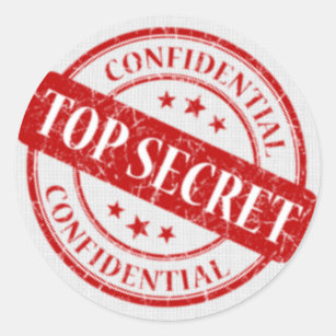 Top Secret Confidential Stamp White Linen Red Classic Round Sticker