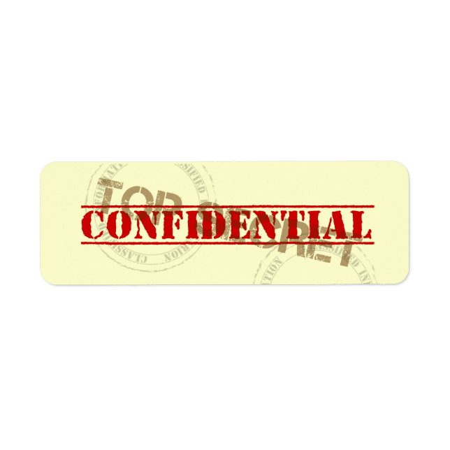 Top Secret Fun Label Stickers (Front)