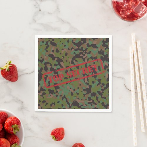 Top Secret GI Camouflage Party Cocktail Napkins