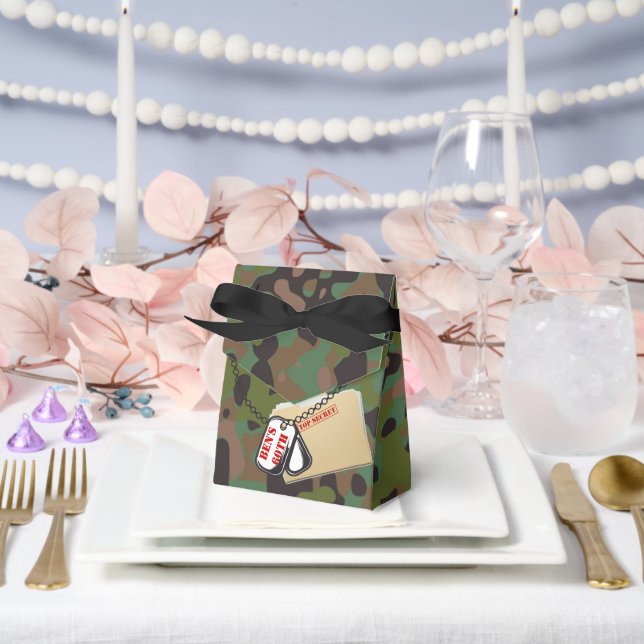 Top Secret GI Camouflage Party Favor Boxes (Wedding)