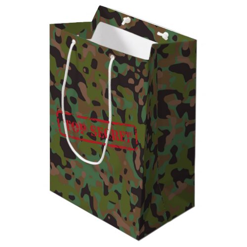 Top Secret GI Soldier Joe Camo Celebration Party Medium Gift Bag