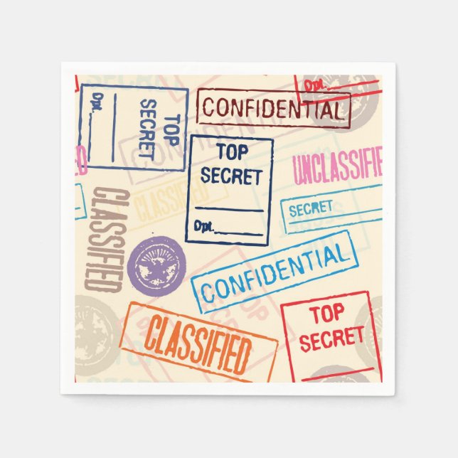 Top Secret - Go Away! Paper Napkins (Front)