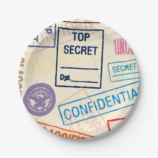 Top Secret - Keep Out Paper Plates (Front)