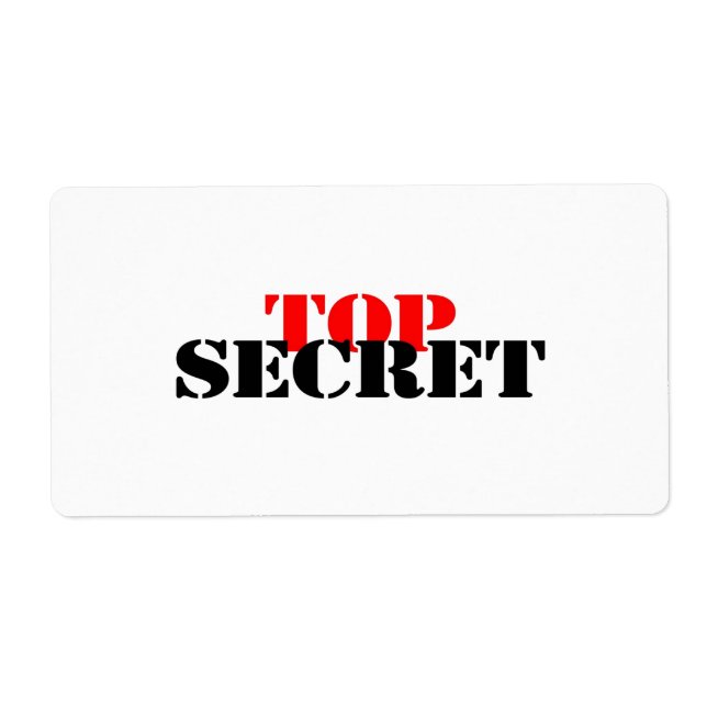 Top Secret Label (Front)