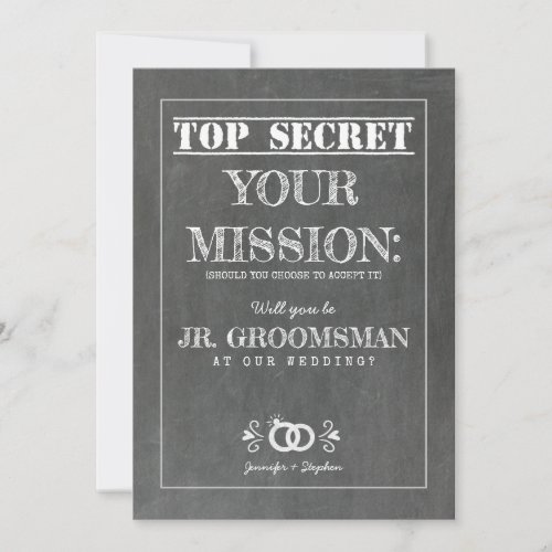 Top Secret Mission _ Junior Groomsman Proposal Invitation