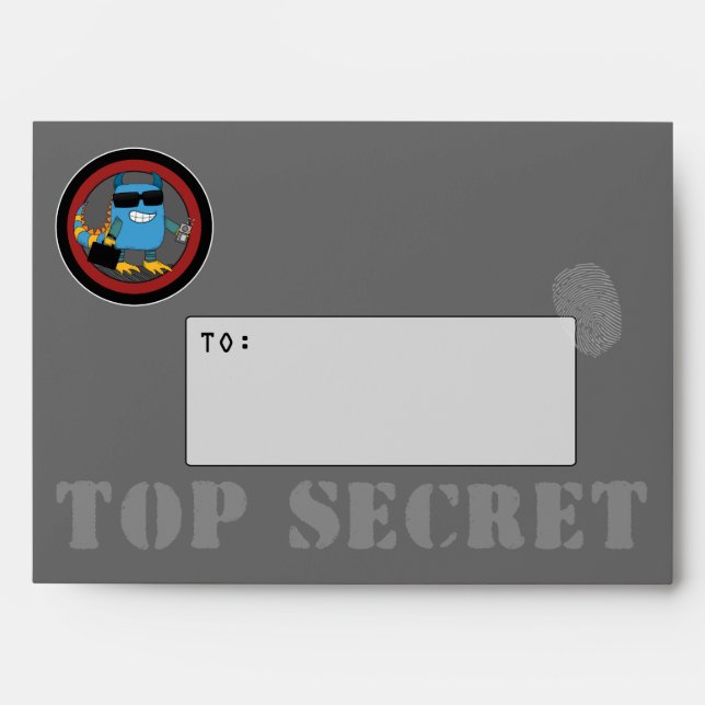 TOP SECRET MISSION Spy Party Envelope (Front)
