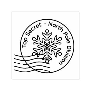 Top Secret   North Pole Division Wood Art Stamp