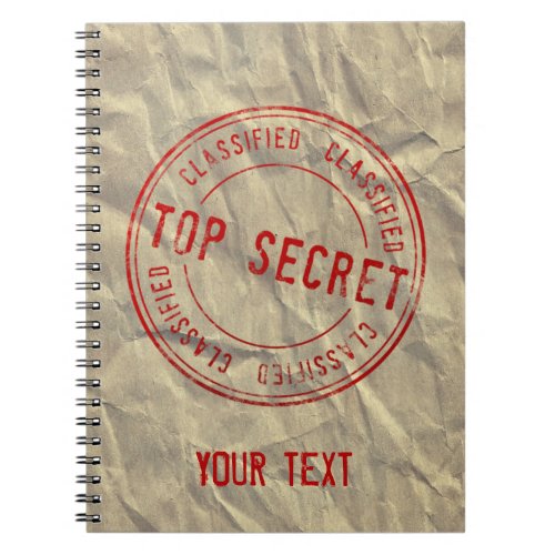 Top Secret Novelty on Kraft Paper Notebook
