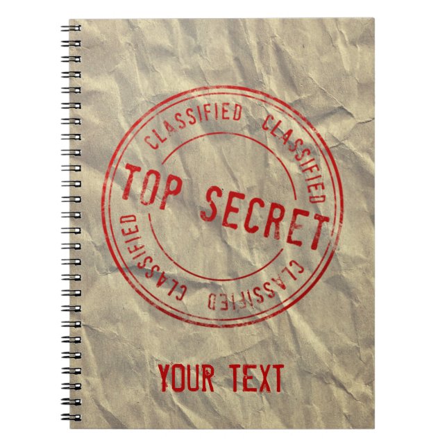 Top Secret Novelty on Kraft Paper Notebook (Front)