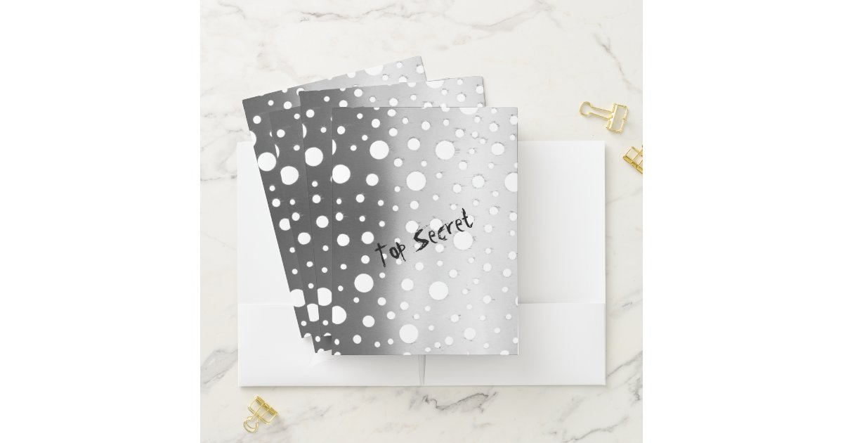 Top Secret On Silver And White Pocket Folder Zazzle Com