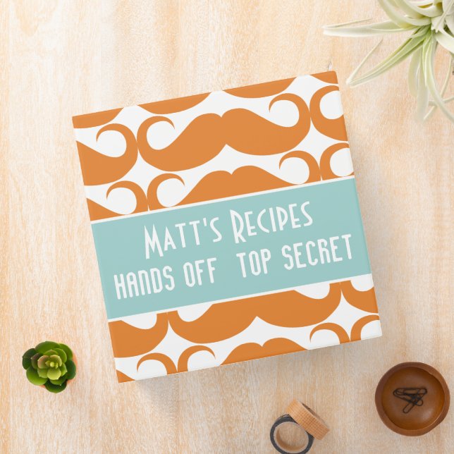 Top Secret Personalized Fox Mustache Recipe 3 Ring Binder (In Situ)