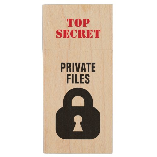 Top secret private flies padlock custom USB Wood Flash Drive
