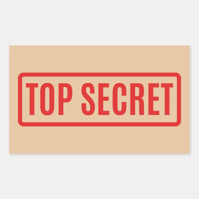 Top Secret Rectangular Sticker (Front)