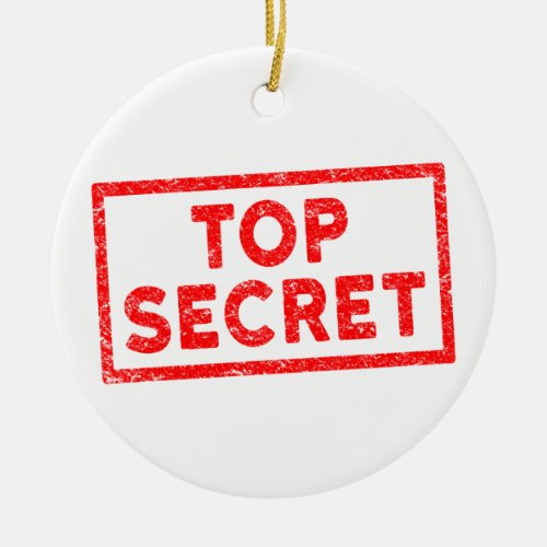Top Secret Red Rubber Stamp Christmas Ornament