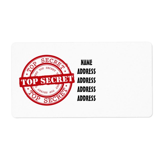 Top Secret Seal Label (Front)