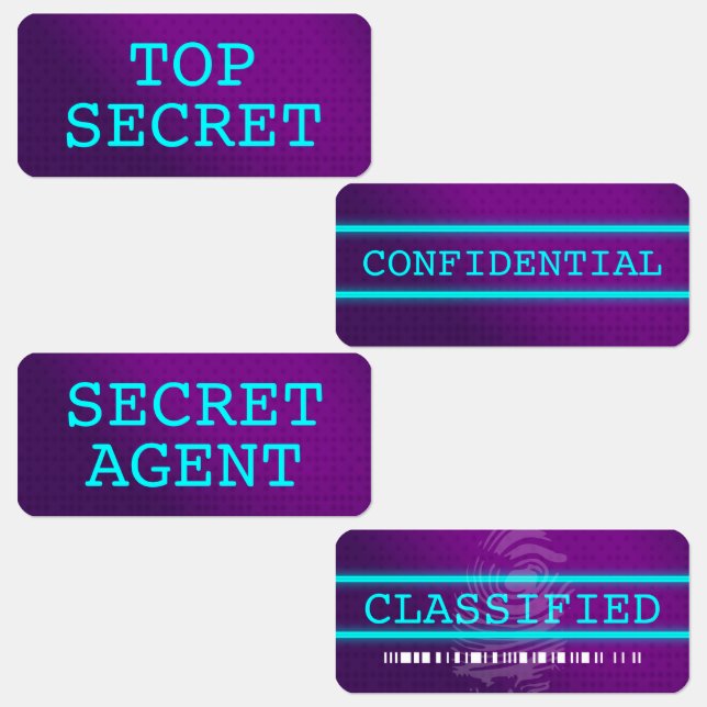 Top Secret / Secret Agent / Classified Labels (Group)