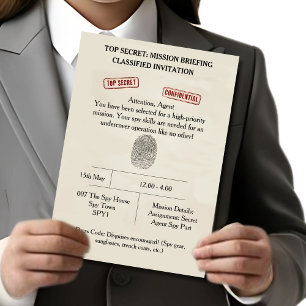 Top Secret Spy Mission Kids Party Invitation