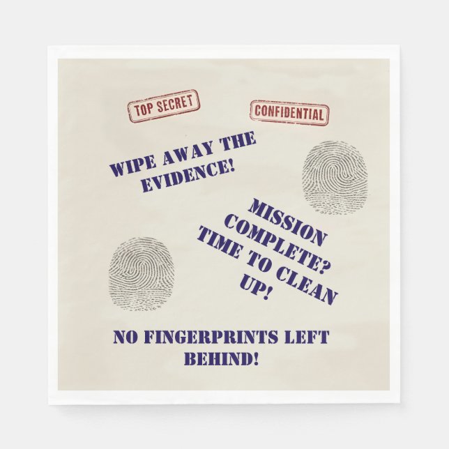 Top Secret Spy Mission Kids Party Napkins (Front)