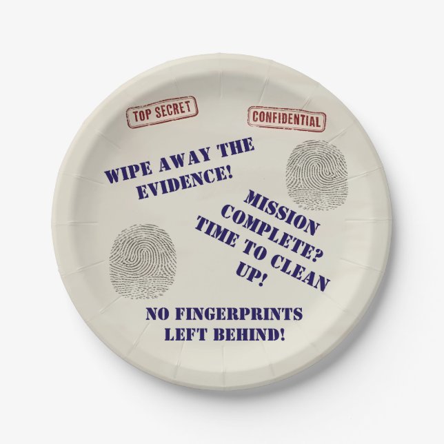 Top Secret Spy Mission Kids Party Paper Plates (Front)