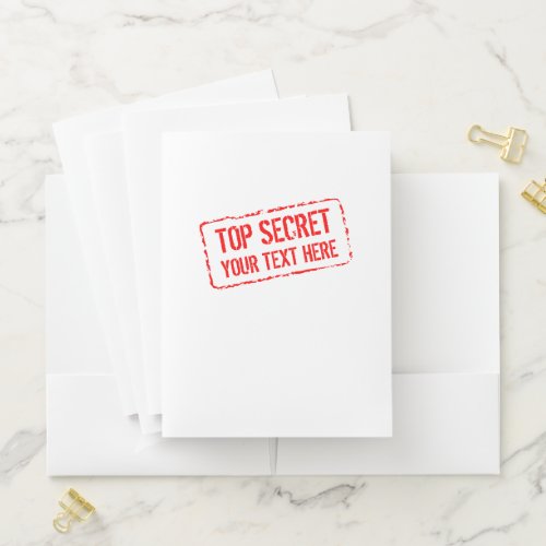 Top secret stamp pocket folders for business