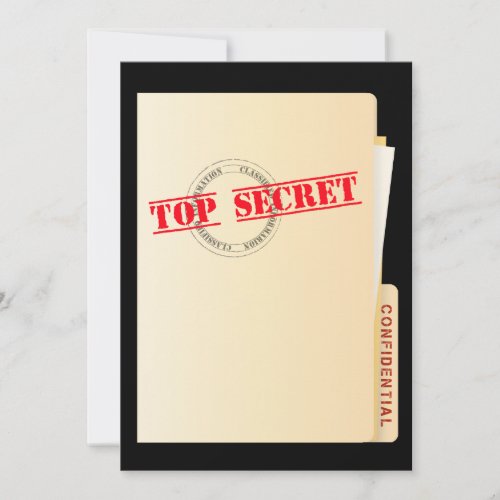 Top Secret Surprise Party Custom Invites