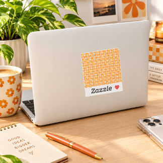 Top selling Retro 70s Orange Pattern Vinyl Sticker