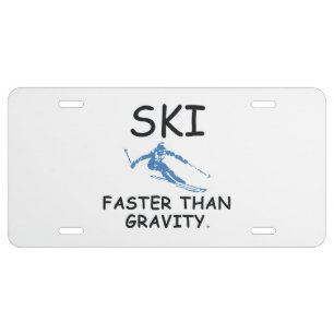 TOP Ski Faster License Plate