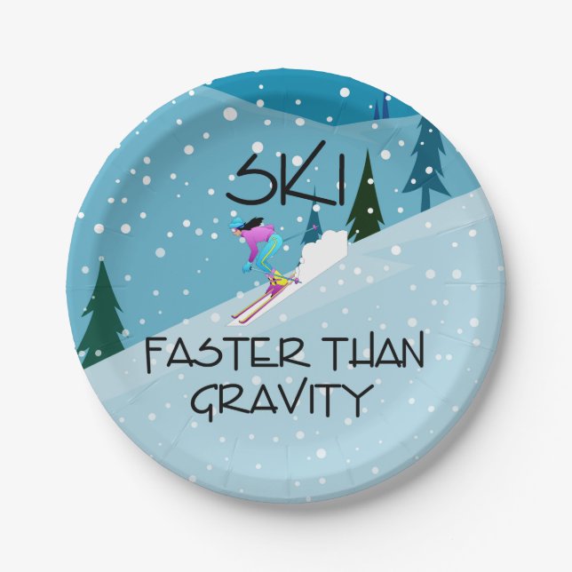 TOP Ski Faster Paper Plates (Front)