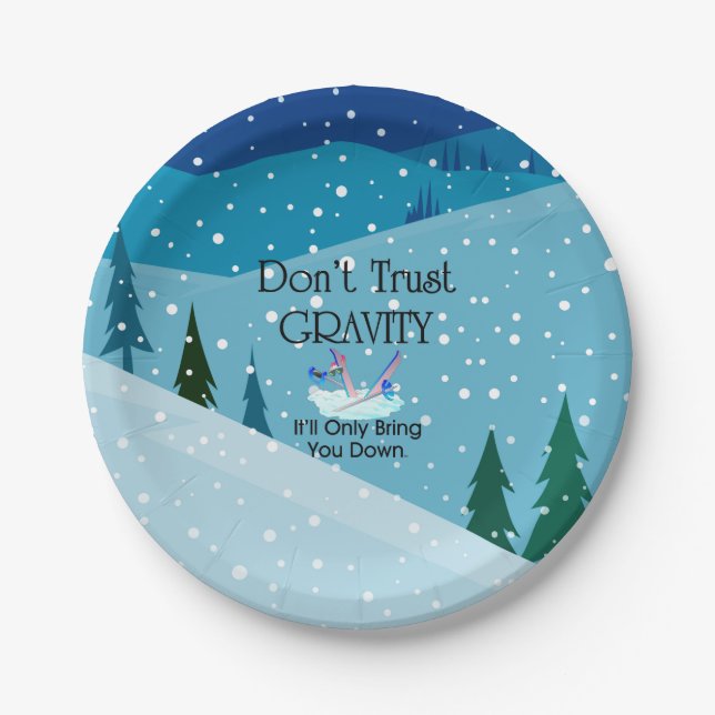 TOP Ski Humor Paper Plates (Front)