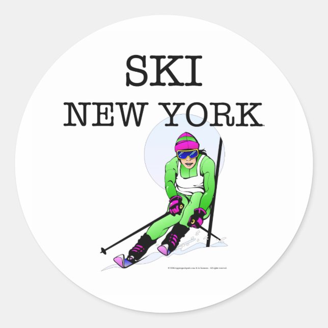 TOP Ski New York Classic Round Sticker (Front)