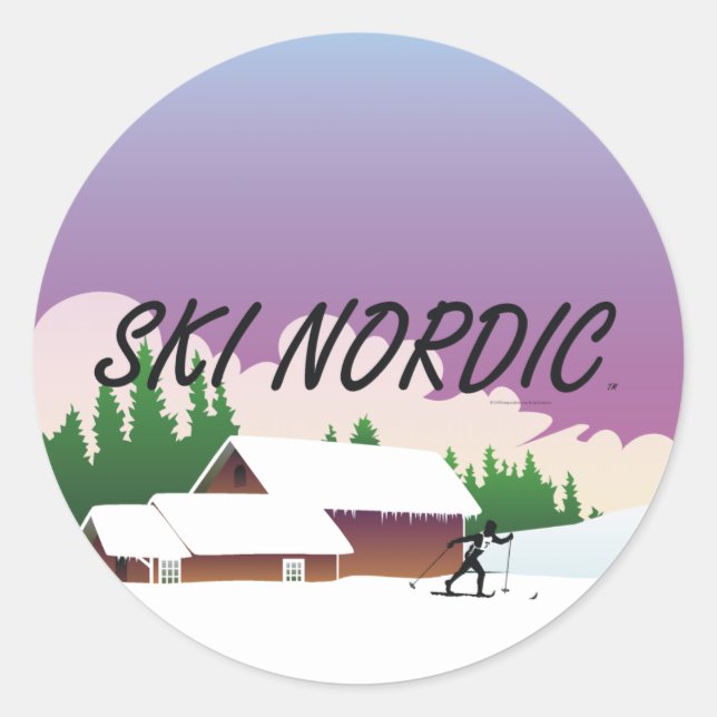TOP Ski Nordic Classic Round Sticker (Front)