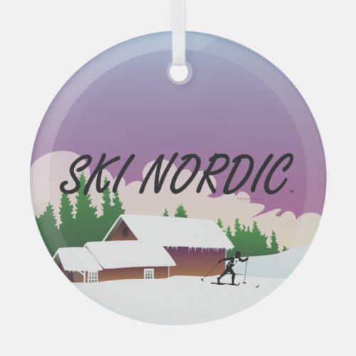TOP Ski Nordic Glass Ornament