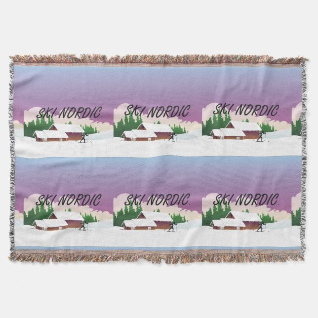 TOP Ski Nordic Throw Blanket (Front)