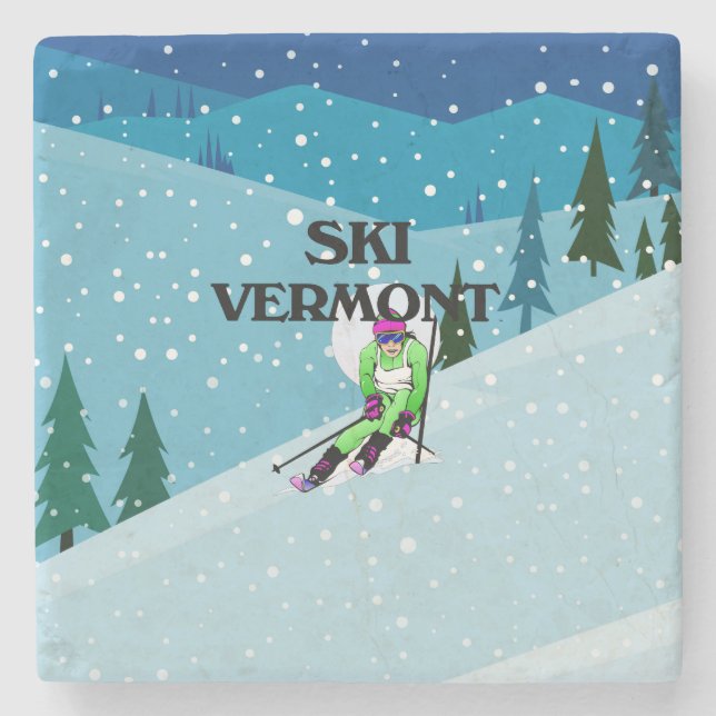 TOP Ski Vermont Stone Coaster (Front)