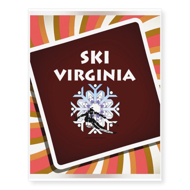 TOP Ski Virginia Temporary Tattoos (Front)