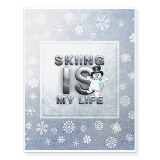 TOP Skiing is My Life Temporary Tattoos