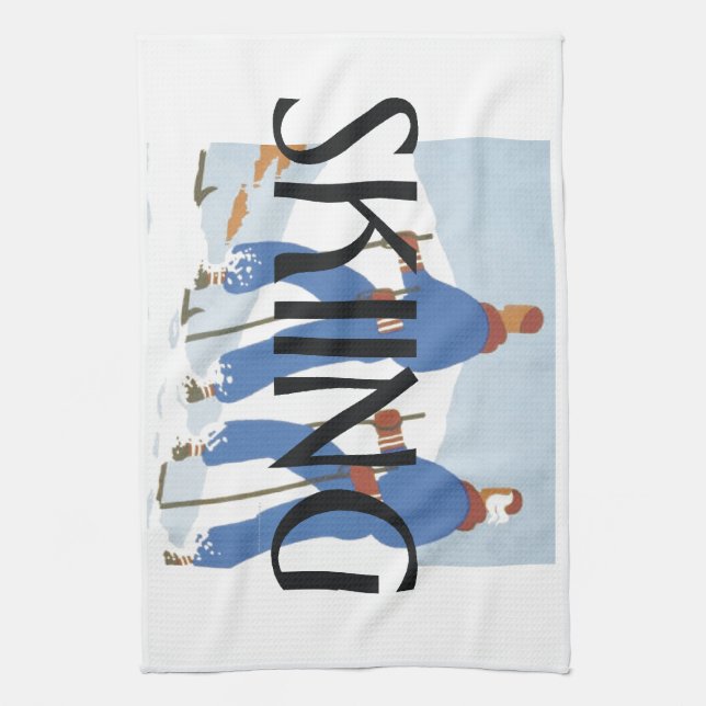 TOP Skiing Kitchen Towel (Vertical)