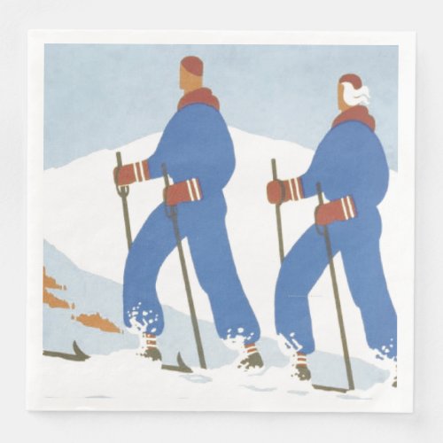 TOP Skiing Paper Dinner Napkins