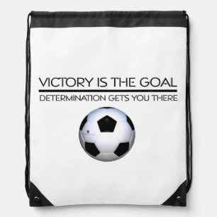 TOP Soccer Victory Slogan Drawstring Bag