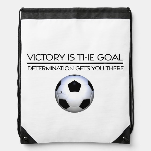 TOP Soccer Victory Slogan Drawstring Bag (Front)