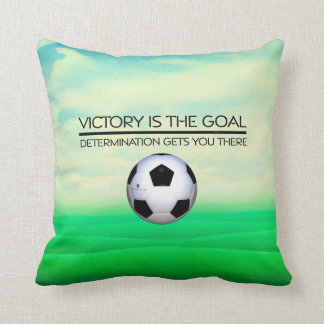 TOP Soccer Victory Slogan Throw Pillow