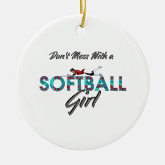 TOP Softball Girl Ceramic Ornament